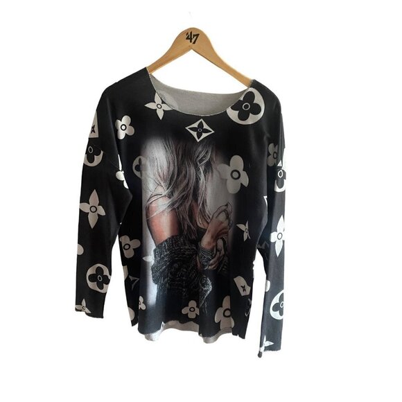 Unbranded women's Double Printed Long Sleeve Sweater - Medium - Picture 3 of 14